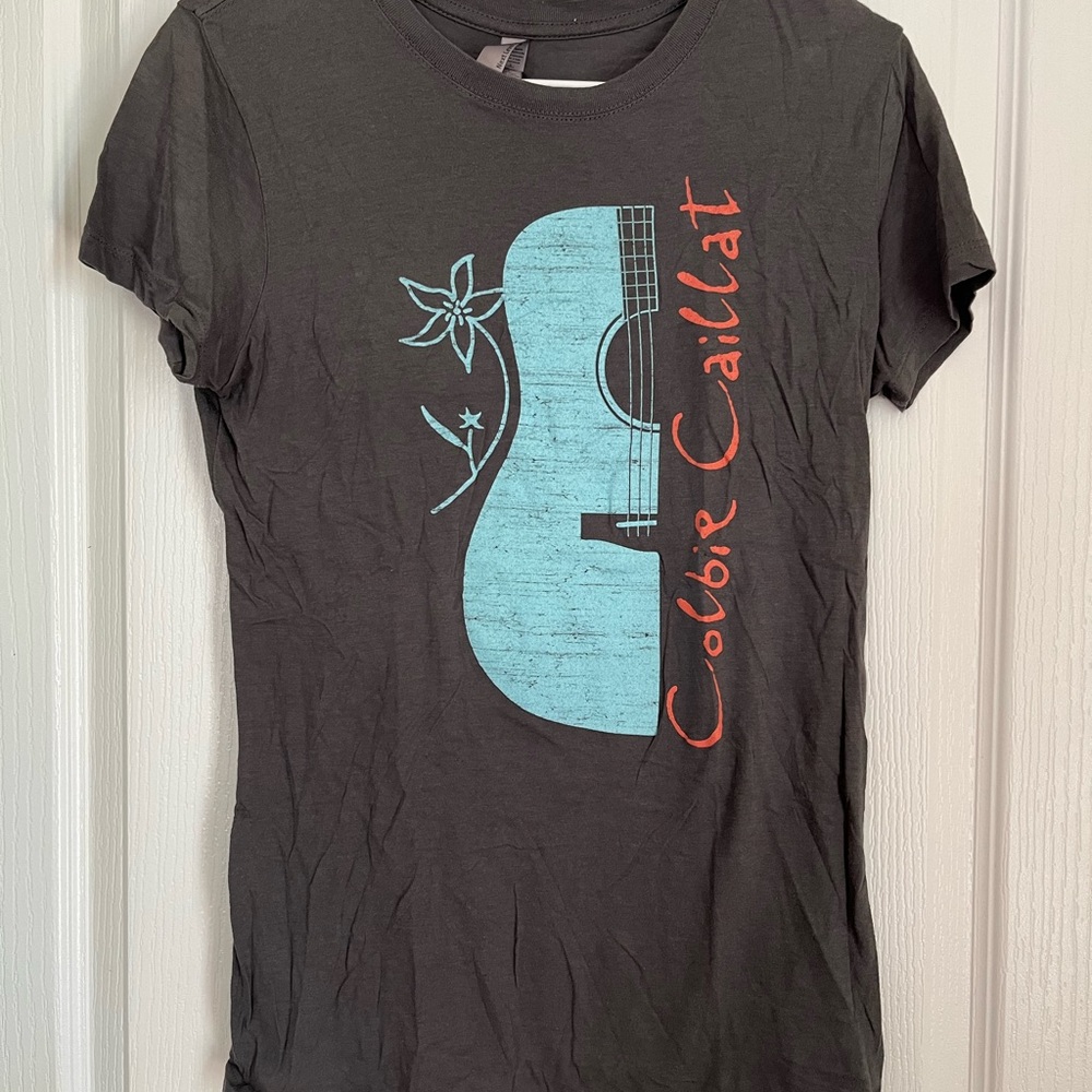 New Colbie Caillat Gray Large Graphic official concert T-Shirt with tour dates